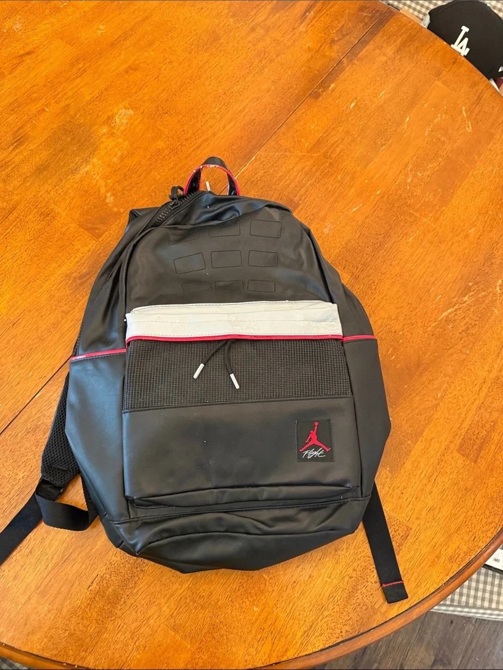 Jordan Black Backpack with Red and Gray Accents